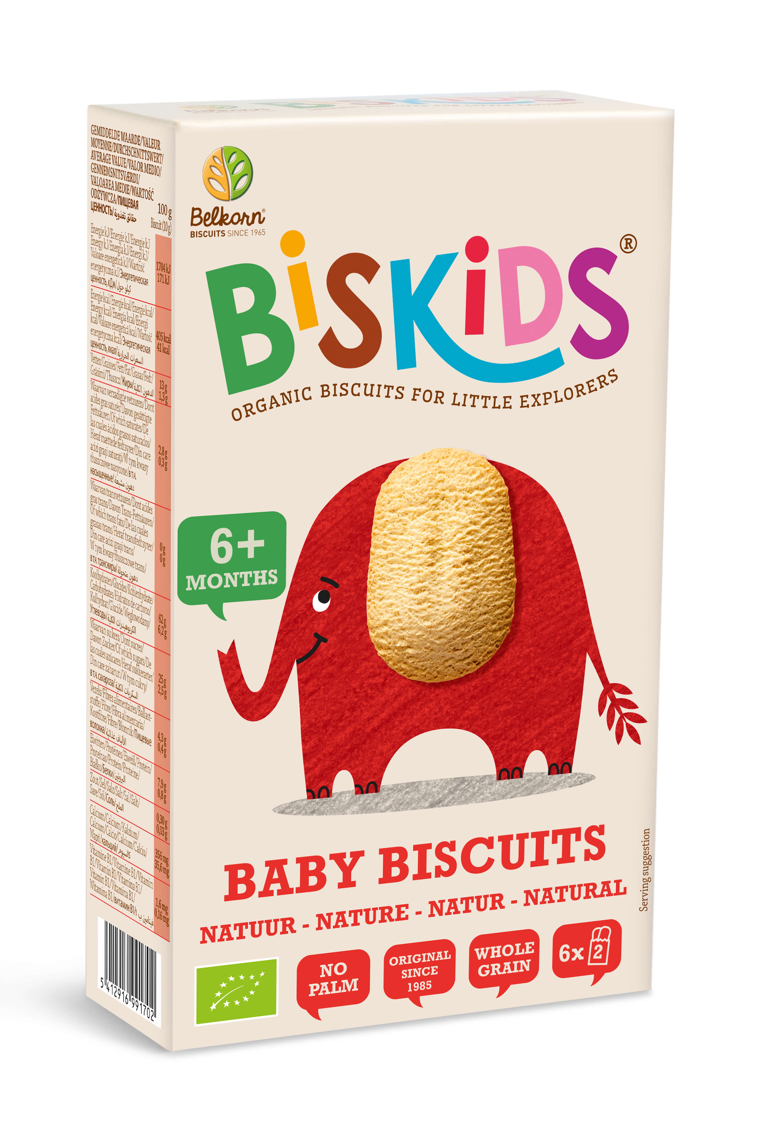 Biskids Biscuits pour bébé nature +6 maanden bio 120g